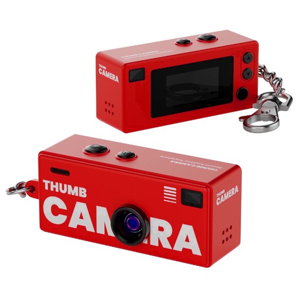 Cámara Digital Mini - Cámara con Hebilla de Mochila para Pulgar de Alta Definición 1080P, Retro Compacta Mini de Bolsillo, Adecuada para Viajes, Conciertos y Grabación de Estudio Roja