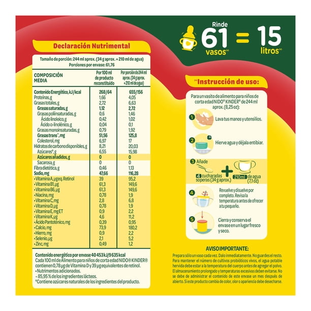 Imagen 4 de Alimento para niños Nido Kinder 1+ a partir de 1 año 2.1 kg