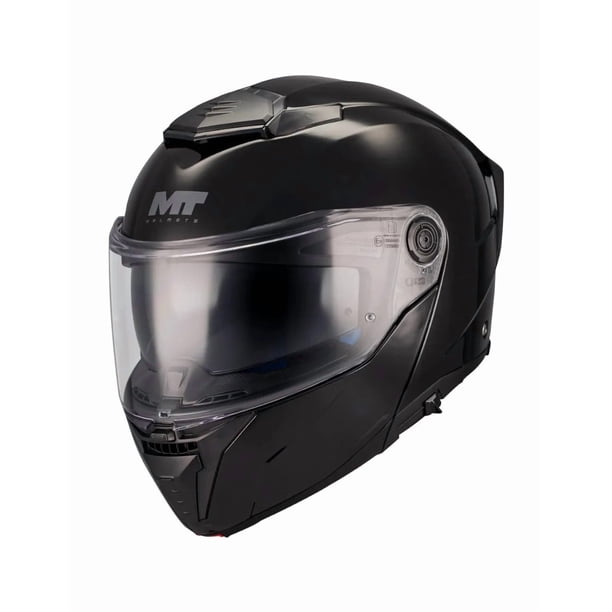 Casco Para Moto Mt Helmets Atom 2 Pure A1 Negro Brillo