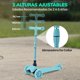 thumbnail image 3 of Monopatin Scooter para Niños de 2 a 5 Años Hurtle, 3 Ruedas con Luces LED, Mini Kickboard con Freno, Manillar Ajustable de 63 cm a 71 cm, Antideslizante, Patin del Diablo, Verde Azulado, 3 of 7