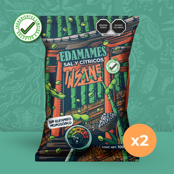 2 pack Edamames Sal y Cítricos (100g)