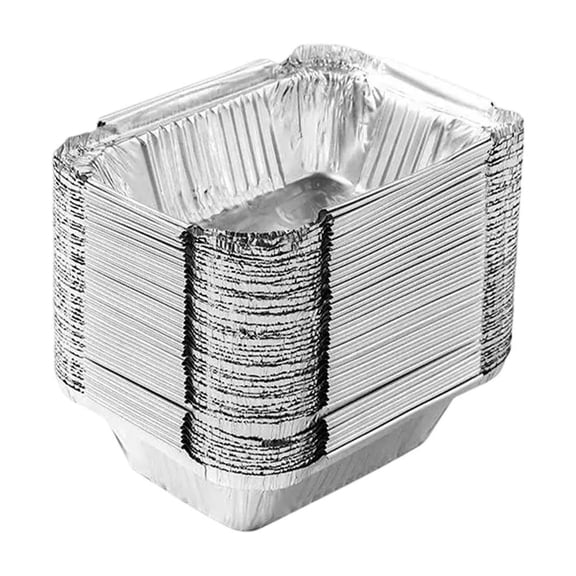 50pcs Moulds Disposable Aluminum Baking Pan Kitchen Tools Consummate For Baking Cakes Brownies Bread Meatloaf Lasagna Or Lunch Box, Disposable Aluminum Baking Moulds, Non-Stick, Easy Clean,