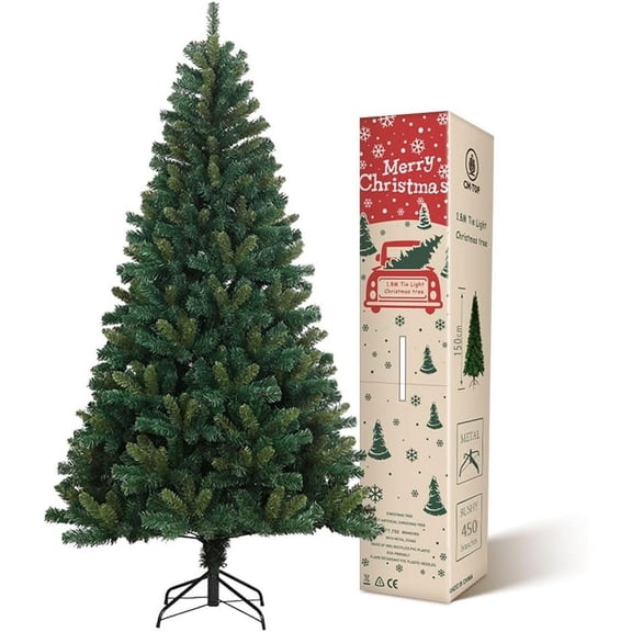 Árbol de Navidad Artificial CM-TOP Montaje Rápido Pino de Navidad 180 cm 800 Ramas Soporte de Metal