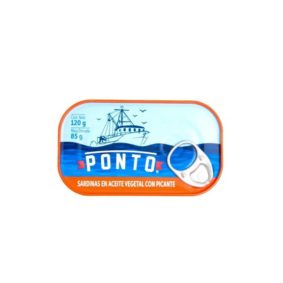 Sardinas Ponto en aceite vegetal con picante 120 g