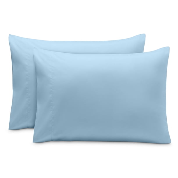 Juego de fundas de almohada Bare Home Premium 1800 King 20 x 36 azul claro 2 unidades