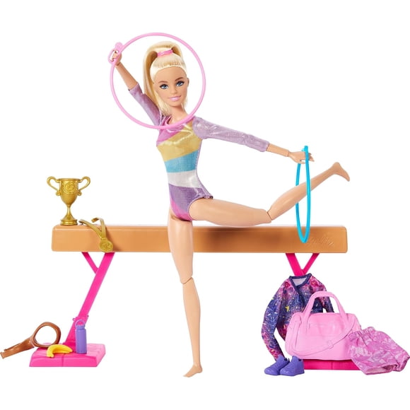 MUÑECA MATTEL BARBIE PROFESIONES GIMNASTA CABELLO RUBIO