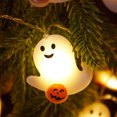 thumbnail image 4 of Xihbxyly Luces Led de Halloween, Diseño de Fantasma Blanco, Funciona con Pilas, Bajo Voltaje Seguro, 3 M de Largo, Decoración para Interiores y Exteriores, Decoración para Fiestas, Patios y Porches,, 4 of 7