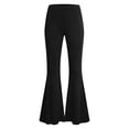 thumbnail image 4 of Amzcrzy Pantalones Acampanados Para Mujer Pantalones De Yoga Elásticos, De Pierna Ancha Y Cintura Alta, De Color Liso, Que Controlan El Abdomen Pantalones Ligeros Y Suaves Para Mujer S-2XL Negro, 4 of 6