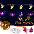thumbnail image 1 of Xihbxyly Guirnalda de Luces de Halloween con Forma de Calabaza, Fantasma y Murciélago, 40 Led a Pilas, Diseño Impermeable, Decoración para Interiores y Exteriores, Ambiente Espeluznante para Fiestas,, 1 of 7