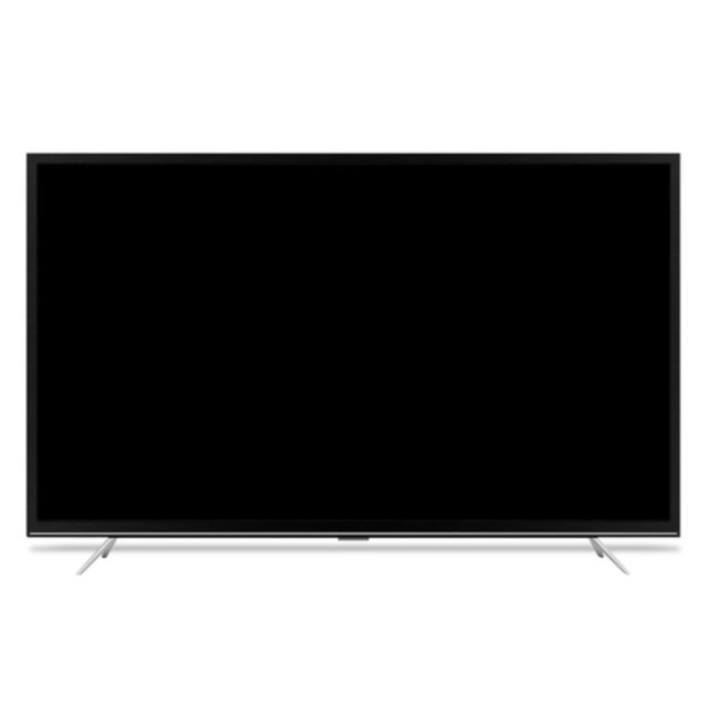 pantalla jvc led smart tv hd 32 pulgadas si32r Smart TV JVC de 32 pulgadas frente centrado con marco delgado negro y base de patas en V; pantalla 16:9, resolución 1366 x 768 y tiempo de respuesta 10 ms, adecuada para salas pequeñas y para transmisión de apps de entretenimiento.