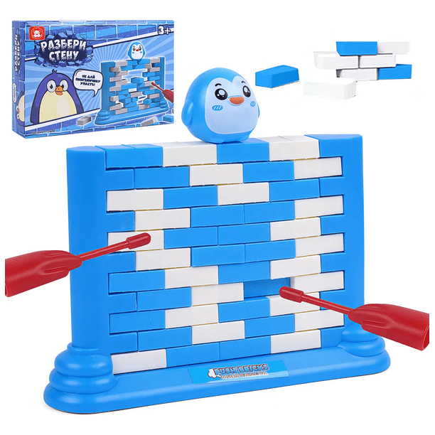 Juegos De Mesa Didacticos Pingüino Pared Ladrillo Regalo Para Adultos/Niños Xtellar azul