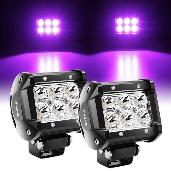 Pods de luz LED Nilight, haz puntual morado de 4 pulgadas, 18 W, 12 V/24 V
