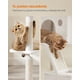 thumbnail image 4 of Feandrea Árbol para Gatos de 206 cm de Altura, Torre de Gatos con 13 Poste, 2 Cuevas, 2 Plataformas, Cesta, Pompón, Hamaca, Blanco Crema, 4 of 4