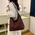 thumbnail image 1 of Bolso tote de pana, bandolera | Bolso de mano informal de gran capacidad estilo gamuza | Bolso de viaje de tela suave con bolsillo desmontable y correa ajustable, 1 of 6