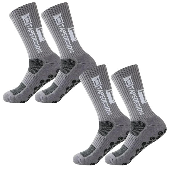 Medias Deportivas SpotGrey 2Pares Gris 6-12.5US TapeDesign Calcetines Tubo Medio Algodón.