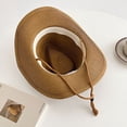 thumbnail image 3 of Xiao Hua Sombrero de paja de ala ancha para hombre, para playa, verano, plegable, con borde suave, 1 unidad (caqui), 3 of 5