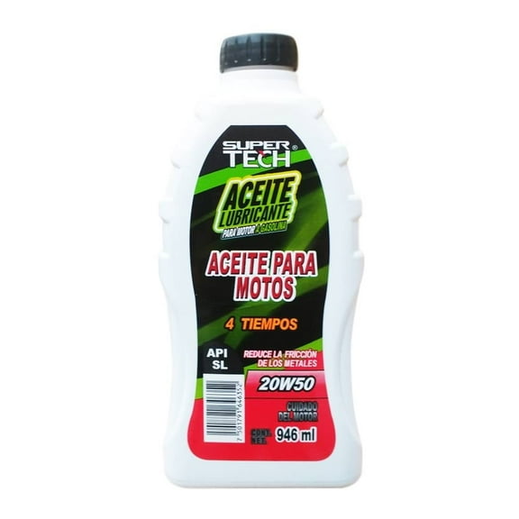Aceite para Motocicleta Super Tech 4 Tiempos 20W-50 de 946 ml
