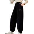 thumbnail image 1 of Odeerbi 8-14 Años Niñas Pantalones de Deporte de Pana Pantalones de Deporte Casual Con Cintura Elástica, 1 of 3