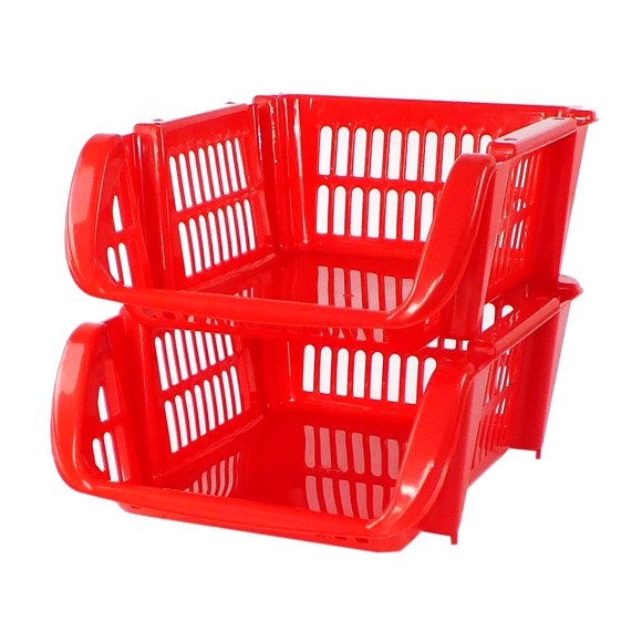 2 Racks Apilables de Plastico Rojo