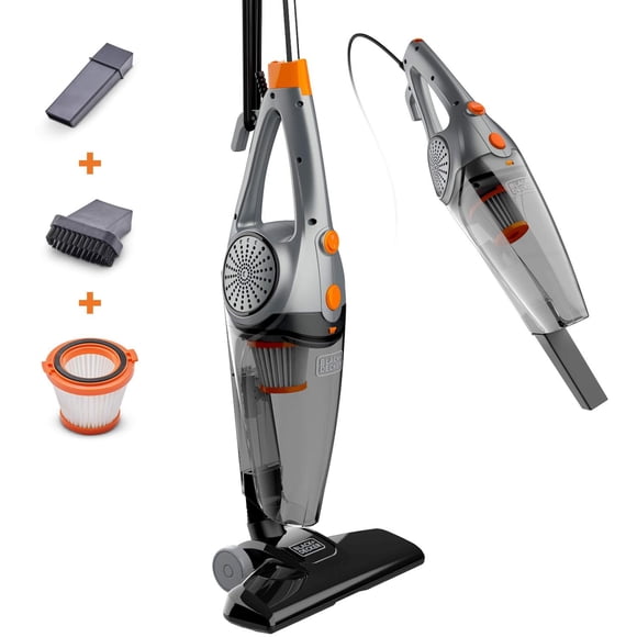 Aspiradora Vertical BLACK+DECKER Gris metálico Naranja