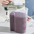 thumbnail image 3 of Food Storage Container Airtight Canister, Clear Plastic Jar with Secure Locking Lid for Pantry Kitchen, Stackable Dry Food Organizer for Cereal Snacks, 1 Piece, 3 of 3
