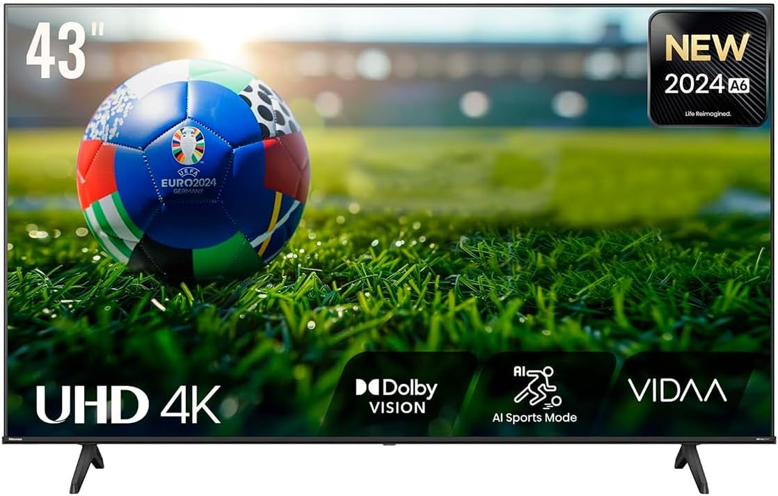 Hisense Pantalla UHD 4K de 43 43A6NV VIDAA Smart TV