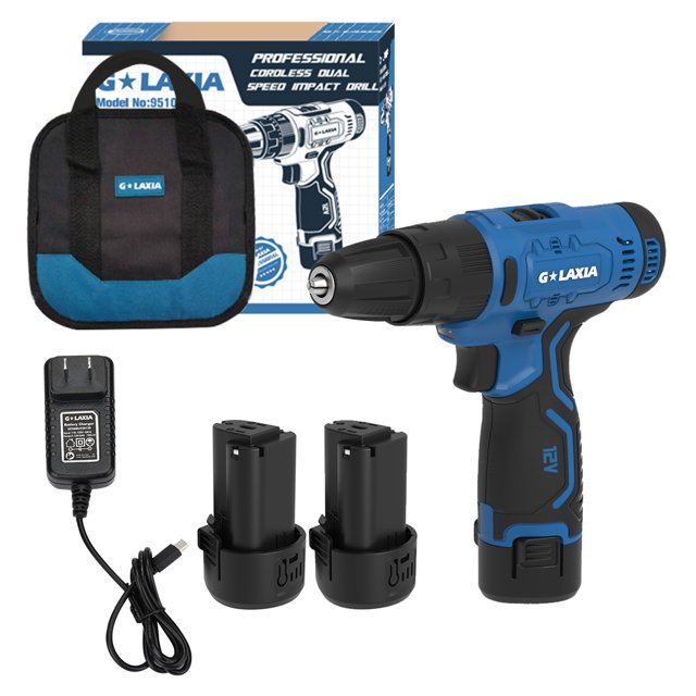 Taladro de Impacto con Velocidad Doble, Pistola de Impacto Inalámbrica 12V Galaxia 95101