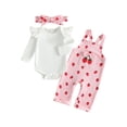 thumbnail image 1 of Conjunto para bebé niña, pelele de manga larga con estampado de cerezas y diadema., 1 of 9