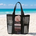 thumbnail image 4 of Bolsa de playa de malla, bolsa plegable, bolsa de ducha portátil a prueba de arena y suciedad, para gimnasio y piscina., 4 of 7