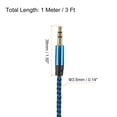 thumbnail image 2 of Cable Auxiliar 3,5mm Unique Bargains Macho a Macho Nylon Trenzado 3 Pies Azul Paquete de 2, 2 of 6