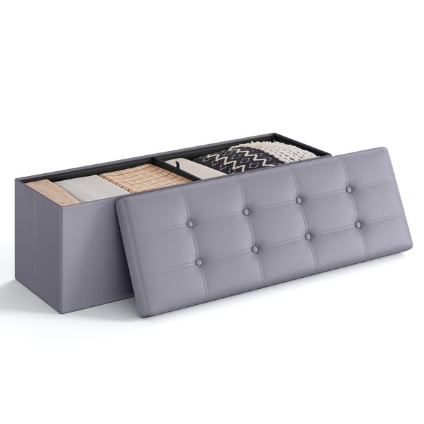 SONGMICS Taburete Zapatera Almacenamiento 300 kg Capacidad 131 L 38x110x38 cm