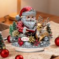 thumbnail image 3 of CaiYueKe Santa Claus Deer Ornaments 2D Flat Christmas Decor, Hanging Decorations for Holiday Tree Garland Window, Festive Santa Claus Deer Gift Set for Christmas Party Home Office Decor, 3 of 6