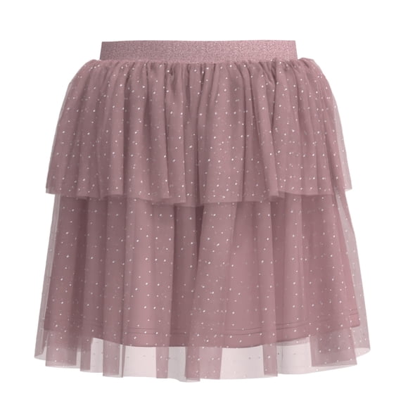 Falda Simply Basic para Niña, Tul en Capas con Brillos Rosa Talla 10
