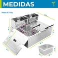thumbnail image 4 of Freidora Electrica De Aceite Doble Industrial 3400w Onof Color Plateado Frecuencia 50/60 Hz, 4 of 6