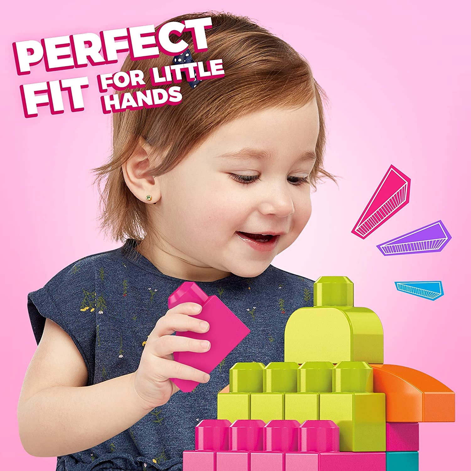Mega Bloks First Builders Big Building Bag Mega juguetes de construcción con grandes bloques de construcción bolsa rosa