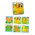 thumbnail image 4 of Rompecabezas de madera de seis caras, juguete de viaje, juguetes interactivos, juguetes de aprendizaje preescolar, regalos. Granja, 4 of 9