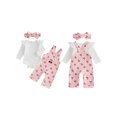 thumbnail image 2 of Conjunto para bebé niña, pelele de manga larga con estampado de cerezas y diadema., 2 of 9