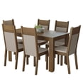 thumbnail image 1 of Juego de Comedor MADESA Mesa de Madera con 6 Sillas Marrón/Crema/Beige, 1 of 10