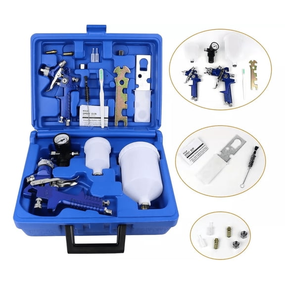 Set Pistola Paint Gravedad 0,8 Mm, 125 Ml + 1,4 Mm, 600 Ml