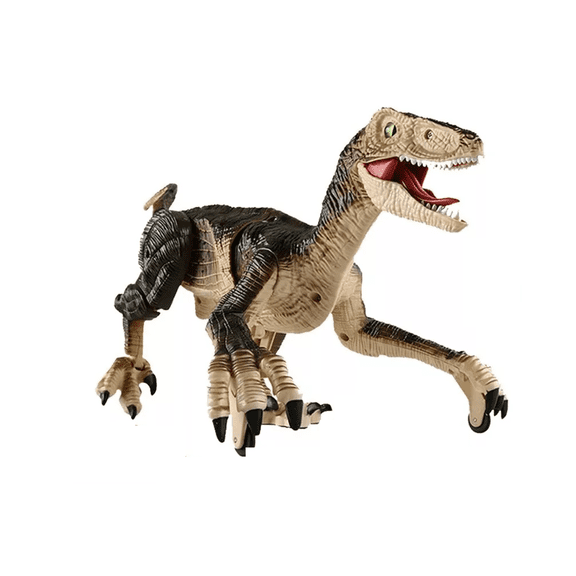 Dinosaurio Jurásico Velociraptor Control Remoto Juguete Niño, Color Marrón