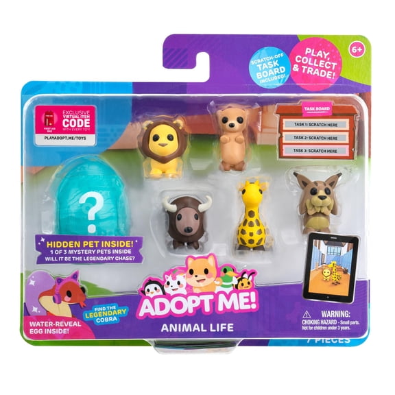 Juguete Adopt Me! Paquete múltiple para mascotas Animal Life 6+