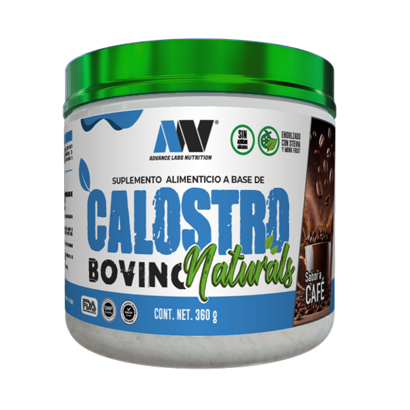Calostro Bovino en Polvo Advance Labs Naturals Stevia y Monk Fruit Café 60 Serv 360g
