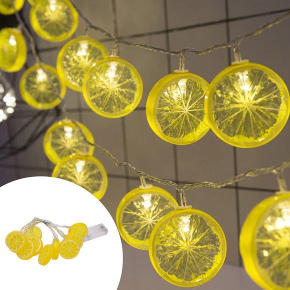 Apmemiss Fruit Lemon Slice String Lights LED Flashing String Battery Powered Indoor Outdoor Lighting Lamp for Wedding Home Birthday Garden Yard Patio Party Christmas Decorations (4.92ft/10 LED)