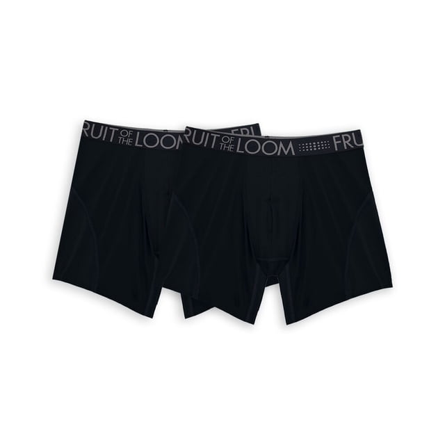 Bóxer Ajustado Fruit of the Loom, para hombre Breathable Performance , Negro, Talla EG, 2 Piezas
