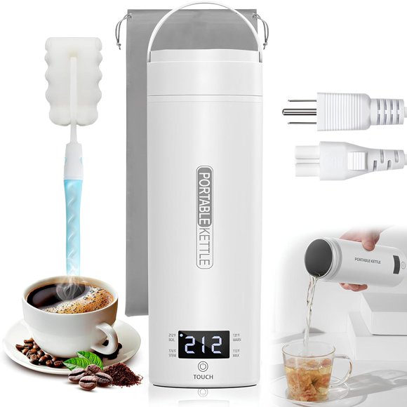 Hervidor de Agua Eléctrico Portátil 500ML con Control de Temperatura y Protección antidesecado para