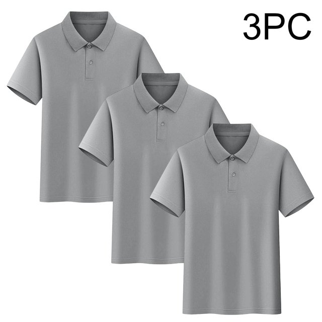 Conjunto de 3 piezas para niños y niñas: blusa de manga corta, uniforme escolar, camiseta deportiva, suave, transpirable, informal y bonita, como se muestra en la imagen, paquete de 3, de 2 a 15 años.