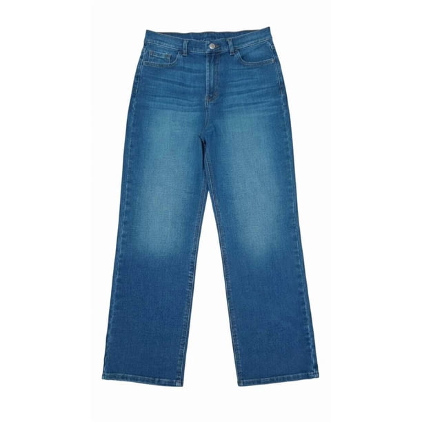 Pantalón Simply Basic para Dama, Corte Recto Azul Medio Talla EEG