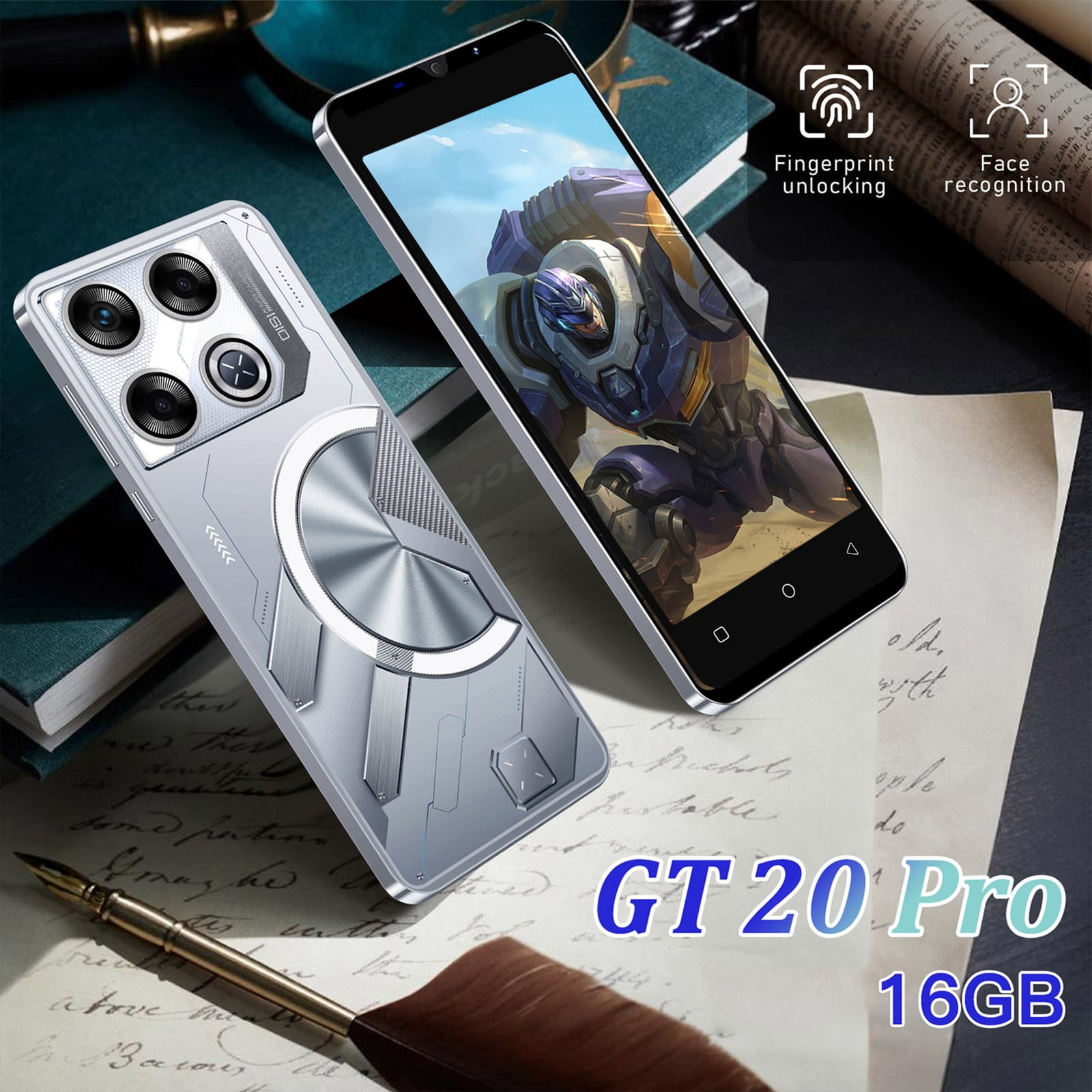Teléfono móvil de 5 pulgadas Android 14.0, 16 GB, SIM en espera, 4800 mAh, red, teléfono de metal