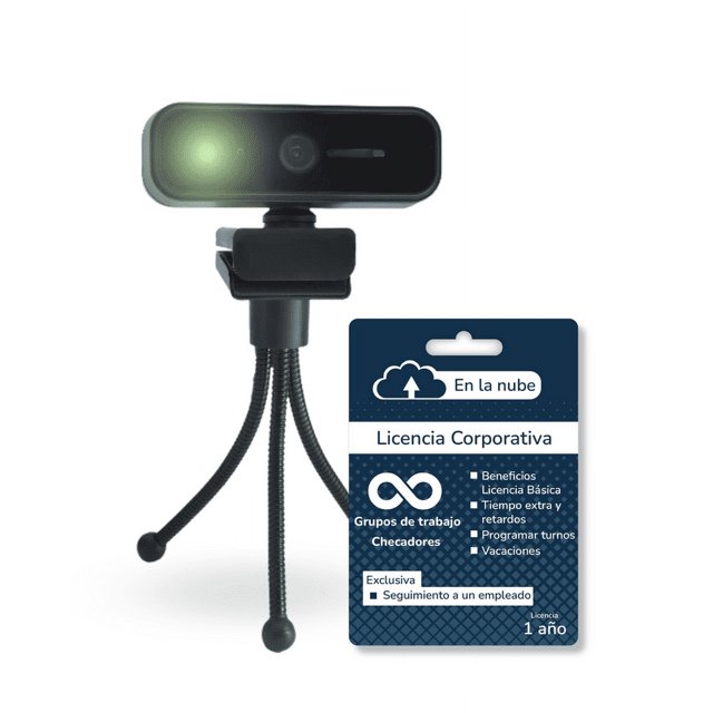 BioNet Cámara biométrica reloj checador más licencia Corporativa, asistencia de tiempos de 15 empleados por reconocimiento facial, máquina para fichar, marcar tarjeta, control de asistencia
