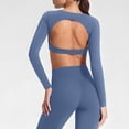 thumbnail image 2 of TaTaai Womens Long Sleeve Cutout Yoga Top Fitted Workout Shirt Breathable Running Training Tight Fit Fitness Sportswear Gift, 2 of 9